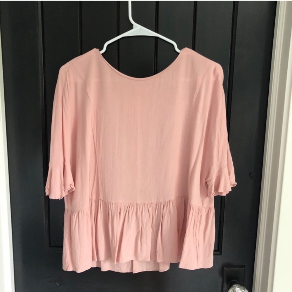 Zara Pink Flowy Lightweight Top Size M